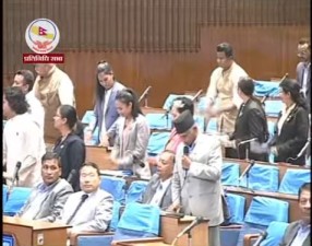 माओवादीले सत्तापक्षसँग सहमति गर्दै सदनमा बोल्न खोज्दा राप्रपा र रास्वपाले पञ्चताली बजाएर अवरोध गरे